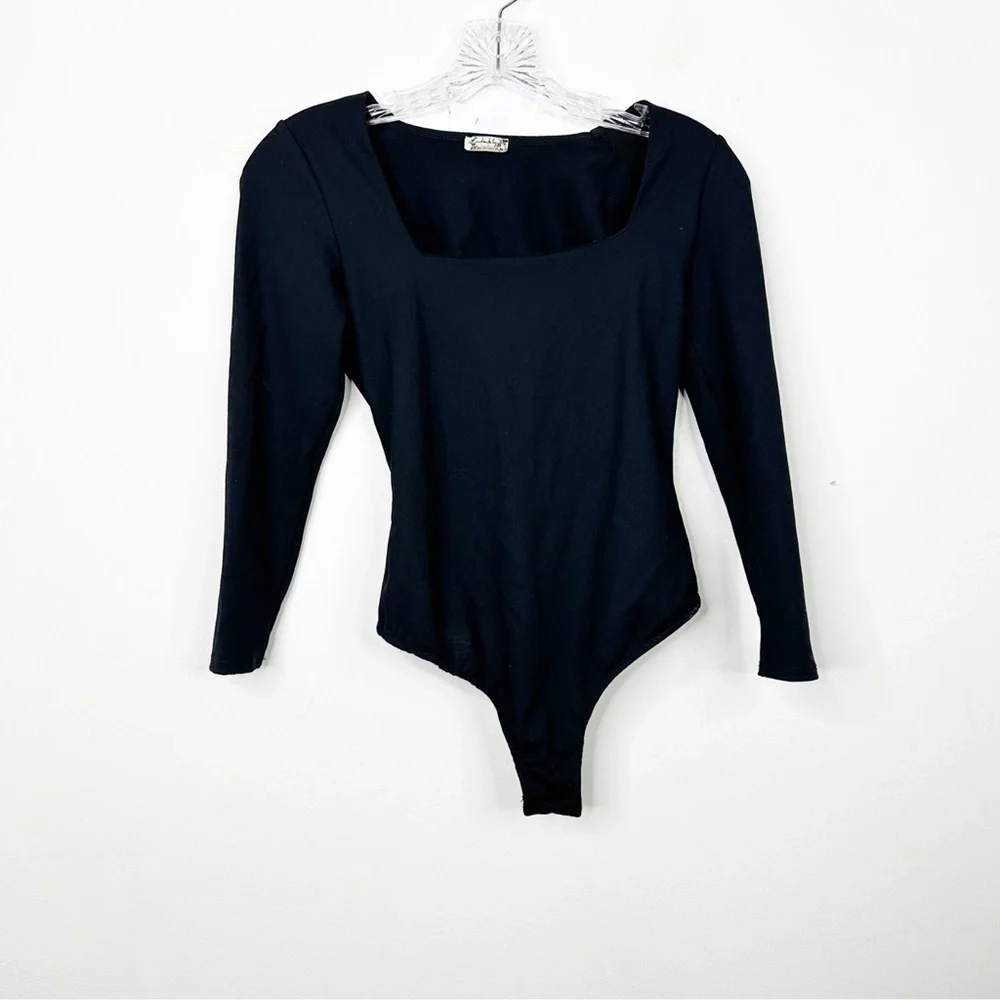 FREE PEOPLE | Black Truth or Square Neck Thong Bodysuit‎ Top Sz. XS